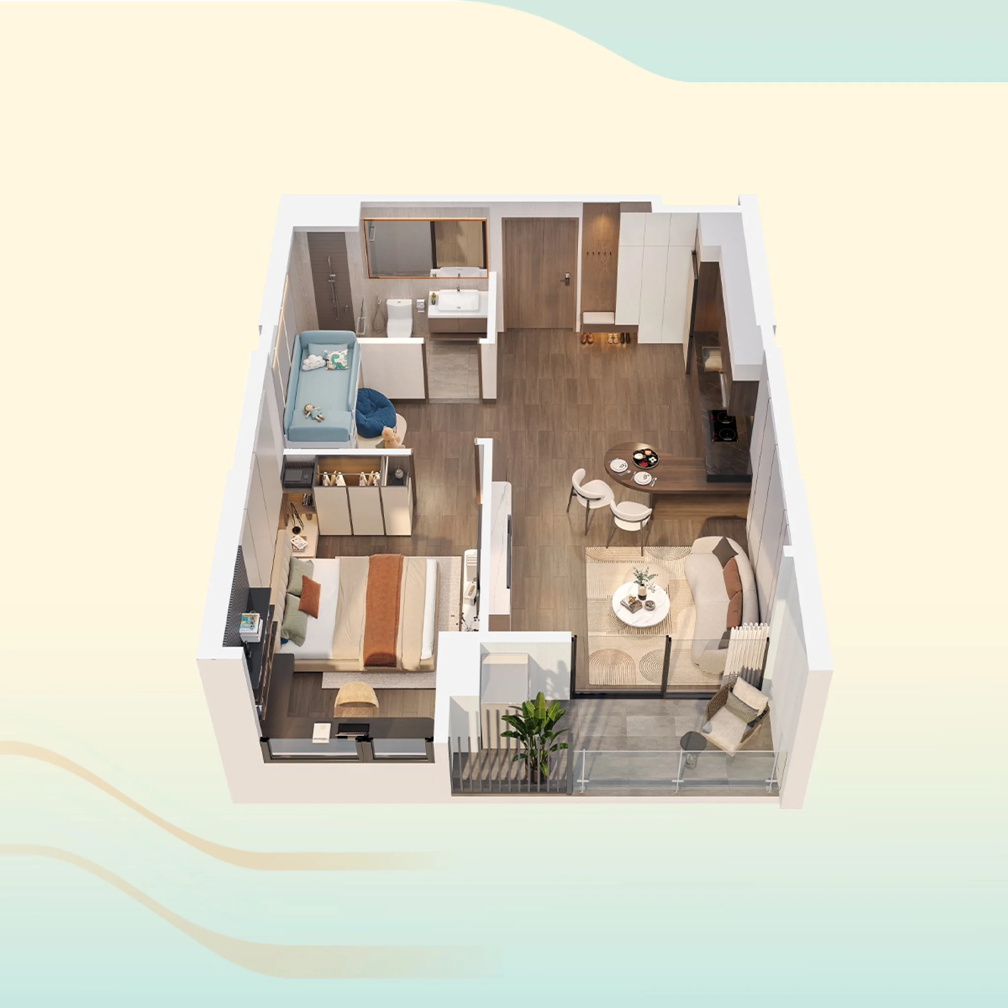 Căn hộ 1PN Masteri Grand Coast