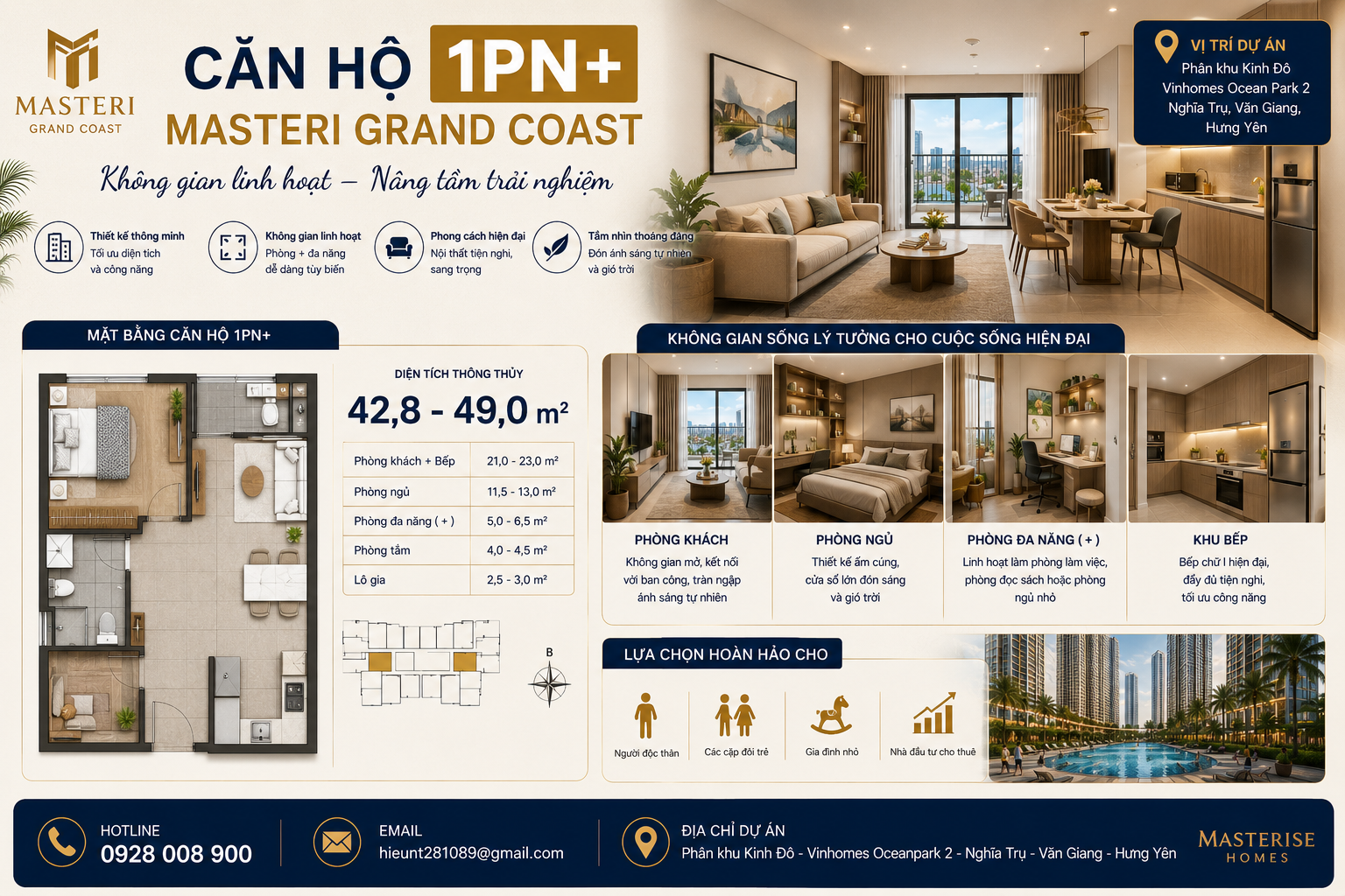 Căn 1 PN Masteri Grand Coast